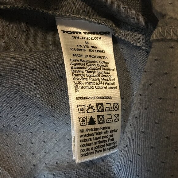 Tom Tailor Grey and White Dot Texture Cotton Button Down Dress Shirt - Picture 8 of 14